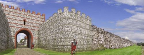 South gate of Silchester Roman City Walls, c3rd century, (c1990-2010) Artist