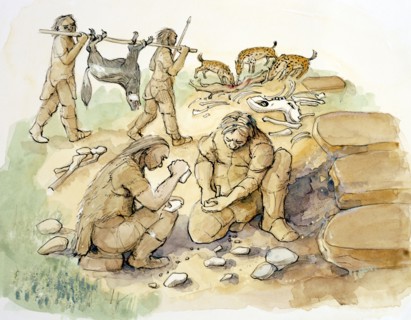 Hominids and Hyenas, Upper Paleolithic, (c1990-2010)