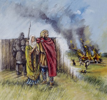 Saxon man and woman, c8th century, (c1990-2010)