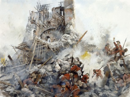 Destruction of the Keep, English Civil War, Scarborough Castle, 1645, (c1990-2010)