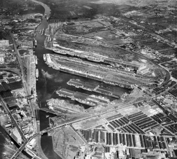 Salford Docks and Manchester Ship Canal, Salford, Greater Manchester, 1947 Artist