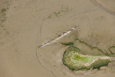 Wrecks at Stoke Saltings, Kent, 2015
