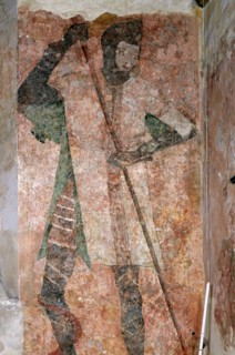 Wall painting of St George in the chapel, Farleigh Hungerford Castle, Somerset, c2007s