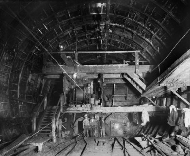 Excavation of Rotherhithe Tunnel, Shadwell, London, 1906