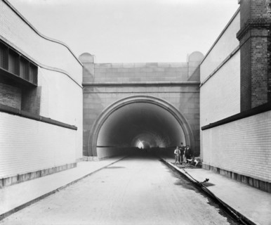 South entrance to the Rotherhithe Tunnel during construction, Southwark, London, 1908