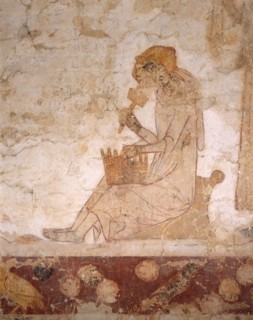 Wall painting, Longthorpe Tower, Thorpe Road, Peterborough, Cambridgeshire, c2010