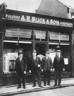 Employees of AR Blick and Son, builders and undertakers, Stonehouse, Gloucestershire, 1935