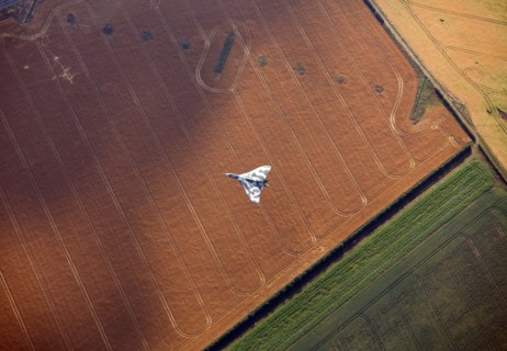 Last flying Vulcan bomber after taking off from RAF Waddington, Lincolnshire, 2009