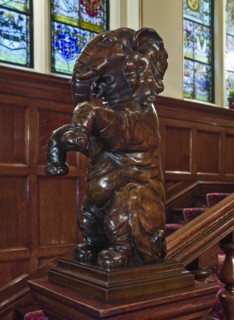 Main stair with elephant newel post, Cutlers' Hall, Warwick Lane, City of London, 2011