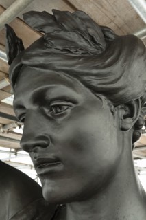 Detail, quadriga statue, Wellington Arch, Hyde Park Corner, Westminster, London, c2015