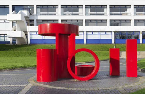 Sculpture outside the Rootes Building, University of Warwick, Coventry, Warwickshire, 2015