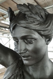 Detail, quadriga statue, Wellington Arch, Hyde Park Corner, Westminster, London, c2015
