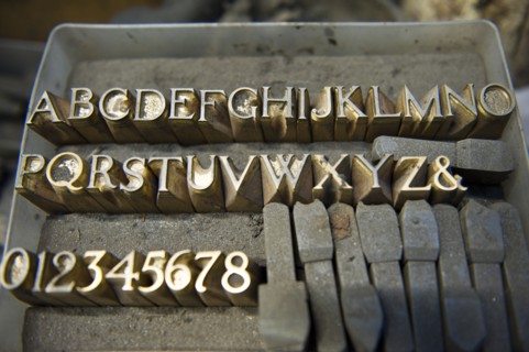 Letter stamps, Whitechapel Bell Foundry, 32-34 Whitechapel Road, Tower Hamlets, London, 2010 Artist