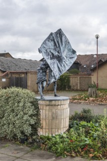 'Help', sculpture by Frederick Edward McWilliam, St John's Walk, Old Harlow, Essex, 2015 Artist