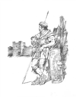 Roman soldier at Hadrian's Wall, c1985-c2000