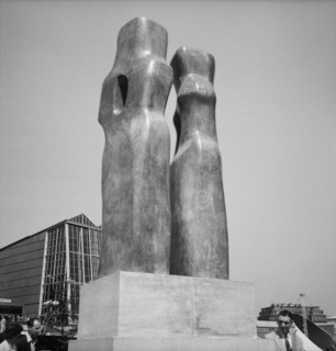 Contrapuntal Forms', sculpture by Barbara Hepworth, Festival of Britain, Lambeth, London, 1951