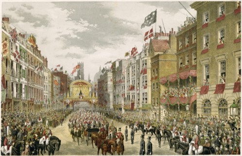 Procession on the Strand, Westminster, London, 1863