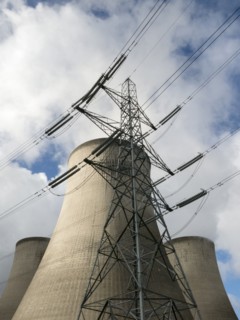 Cooling towers and pylon, Didcot 'A' Power Station, Didcot, Oxfordshire, 2013