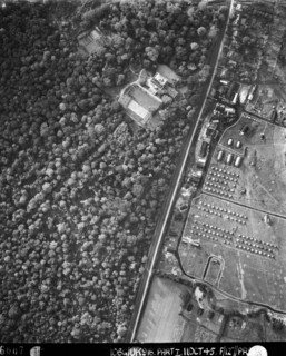 House and military encampment, Shooters Hill, Greenwich, London, 11 October 1945