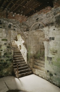 Basement of the north tower of the inner bailey, Pevensey Castle, East Sussex, c1990-c2017(?)