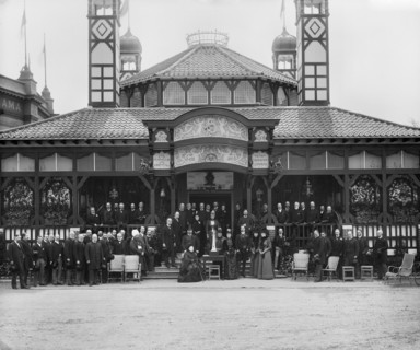 Queen Victoria visiting the Royal Naval Exhibition at the Royal Hospital, Chelsea, London, 1891