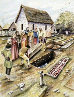 Viking burial in a churchyard, York, Yorkshire, 10th century (c2000?)