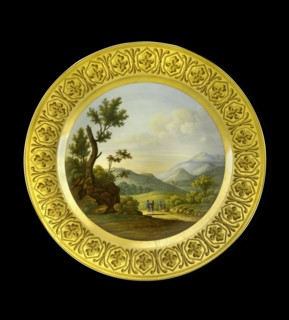 Dessert plate depicting the Battlefield of Bussaco, Portugal, 1810s