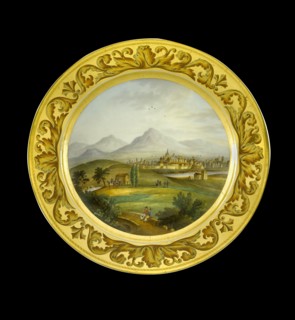 Dessert plate depicting Toulouse, France, 1810s