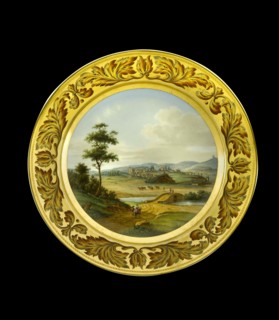 Dessert plate depicting the battlefield of Vimeiro, Portugal, 1810s