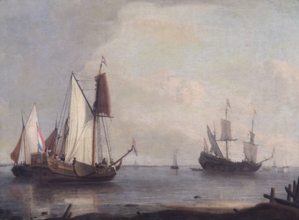 Dutch Shipping in a River', 17th century