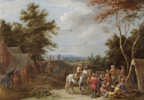 An Encampment with Soldiers Playing Cards', c1660