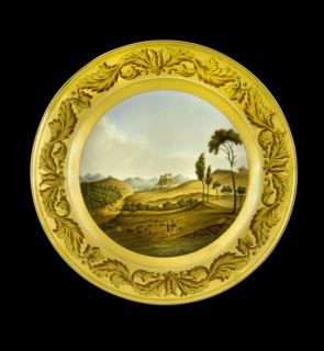 Dessert plate depicting the Lines of Torres Vedras, Portugal, 1810s