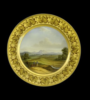 Dessert plate depicting the Battlefield of Talavera, Spain, 1810s