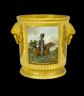 Wine cooler showing an officer of the Royal Horse Artillery, 1817-1819