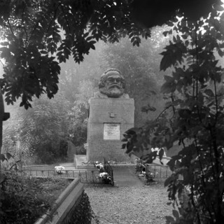 Tomb of Karl Marx, Highgate Cemetery, Hampstead, London, 1954