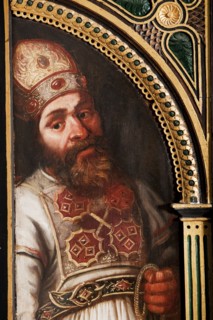 Detail view of the painted panelling in the Star Chamber, Bolsover Castle, Derbyshire, c1980-c2017