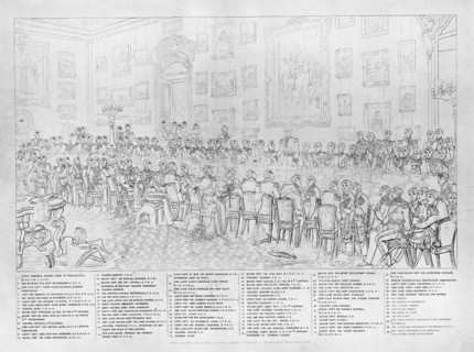 Key to an engraving of 'The Banquet after the Battle of Waterloo', c1815