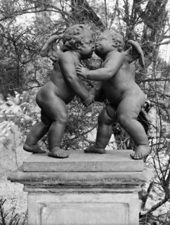 Cherubs - Reconciliation', statue in the gardens of Melbourne Hall, Derbyshire, 1954