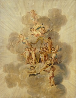 Winged Cherubs with Musical Instruments', late 18th or early 19th century