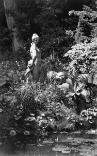 Statue by the pond, Park Place, Remenham, Berkshire, c1900