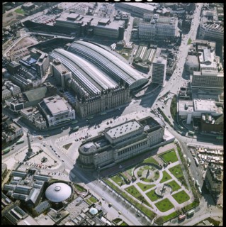St George's Hall, St John's Gardens and Lime Street Railway Station, Liverpool, Merseyside, 1980