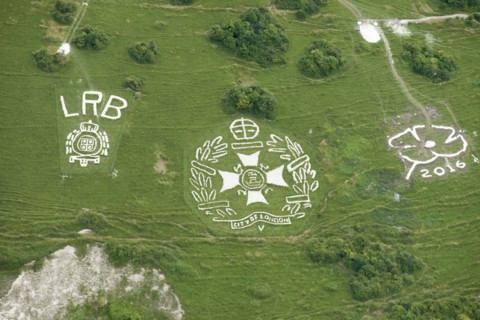Chalk military badges, Fovant Down, Wiltshire, 2016
