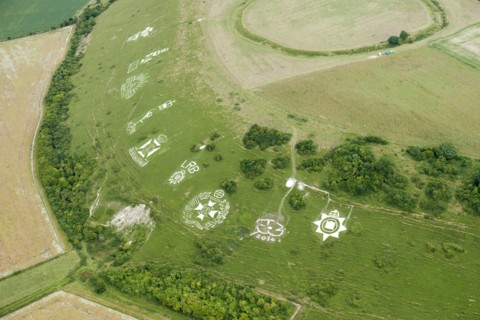 Chalk military badges, Fovant Down, Wiltshire, 2016