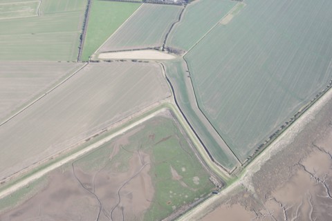 Second World War bombing decoy, near Little Humber, East Riding of Yorkshire, 2014