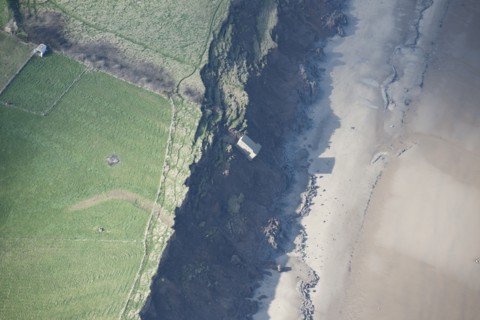 Coastal erosion, Aldbrough Cliffs, East Riding of Yorkshire, 2014