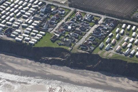 Coastal erosion by Westholme Avenue, Hornsea, East Riding of Yorkshire, 2014