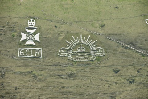 Chalk military badges, Fovant Down, Wiltshire, 2015