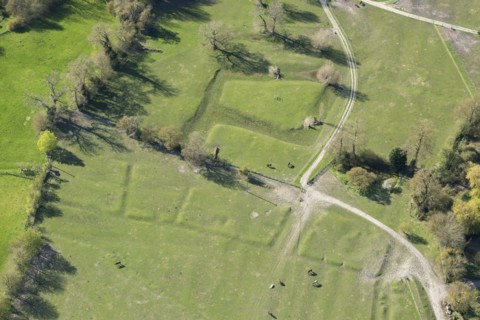 Medieval moat and settlement earthworks, Manor Farm, Great Kimble, Buckinghamshire, 2018