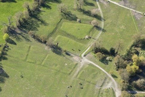 Medieval moat and settlement earthworks, Manor Farm, Great Kimble, Buckinghamshire, 2018