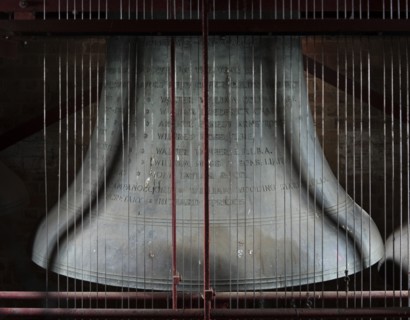 Bell in the Carillon War Memorial Tower, Queen's Park, Loughborough, Leicestershire, 2017
